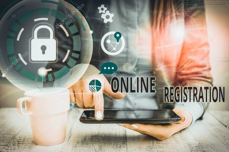 Pagina di registrazione a un portale online su un computer
